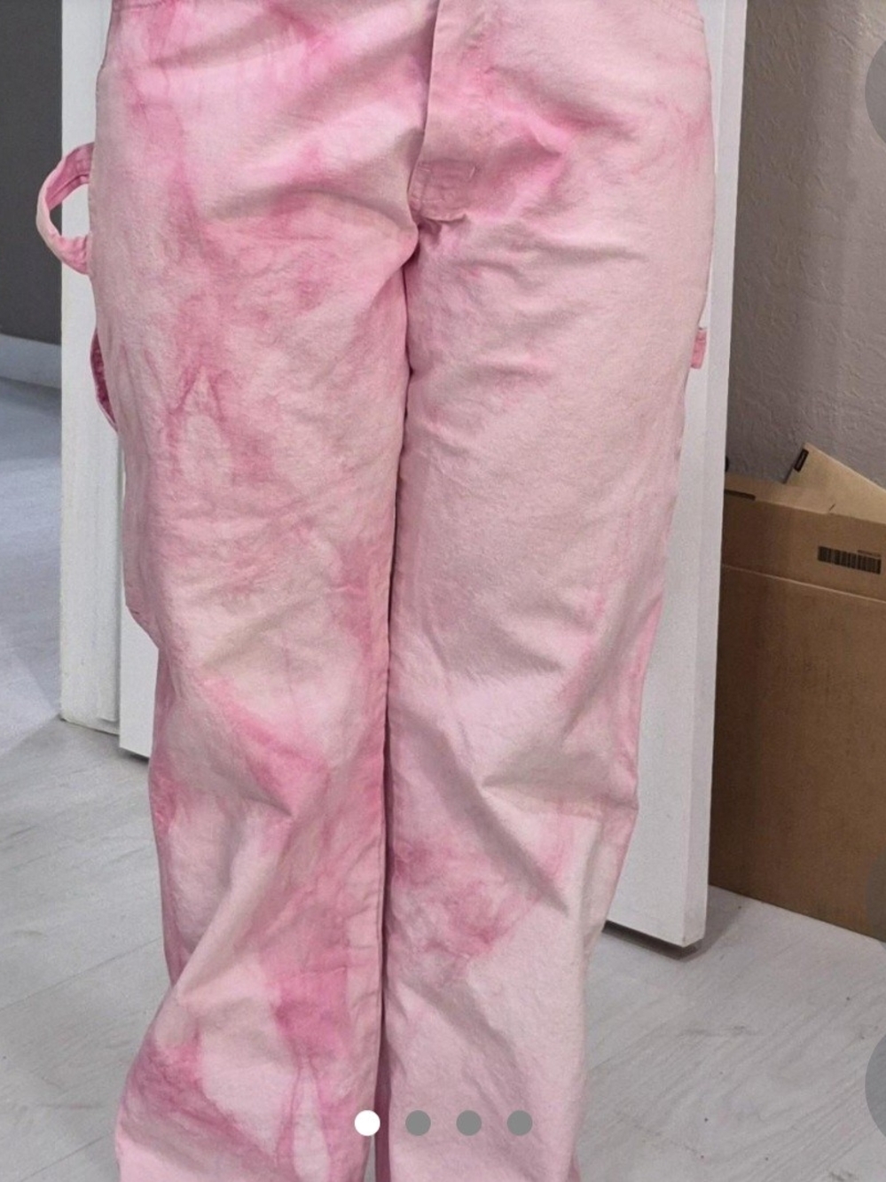 Dickies Pink Tie-Dye Wide Leg Jeans Medium